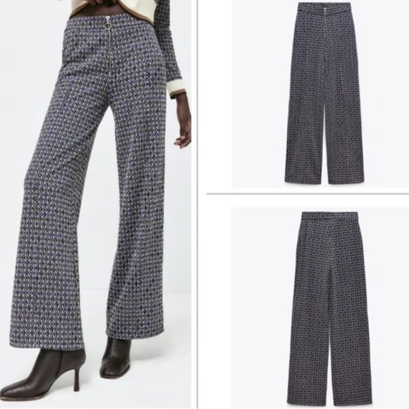 ZARA Jacquard Flare Pants - Picture 2 of 10